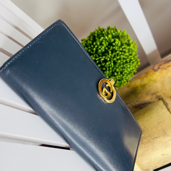 100% authentic Gucci, blue vintage leather - Picture 3 of 9